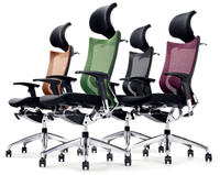 Chaise de bureau exécutive ergonomique moderne en maille avec support lombaire et roulettes à roulement fluide pour le bureau à domicile
