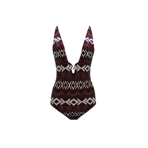 Costume da bagno intero modellante, coprente, sexy, monokini, taglie 38 40 42 44, fantasia rosa e blu - Product Image 2