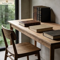 Ensemble de chaise de bureau en bois naturel vintage, design simple et antique pour la maison, le bureau, l'étude, l'ordinateur