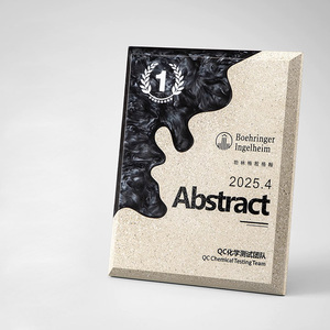 <span class=keywords><strong>Plaque</strong></span> en résine personnalisée <span class=keywords><strong>orange</strong></span>, verte, noire, marbre blanc, certificat, trophée MH-MJ0696 - Product Image 6