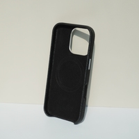 Étui de téléphone personnalisable en cuir véritable de luxe, antichoc magnétique, pour la série 17/16/15 Pro Max avec cadre de caméra en métal