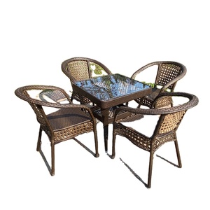 Groothandel Outdoor Rotan Stoel Stalen Structuur Hoge Kwaliteit Stoel Armleuning Rotan Zitting En Eetkamerstoel Huis Meubilair Modern