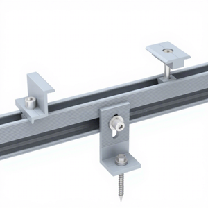 Système de fixation de panneaux solaires anodisés Super Solar pour toiture, pince en L, boulon de suspension 80 mm, support photovoltaïque pour carport métallique - Product Image 1