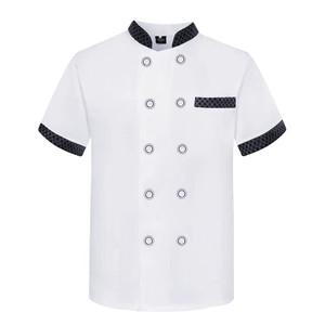 Chef Uniform White Short Sleeve Cotton Workwear For Hotels And Restaurants - Product Image 4