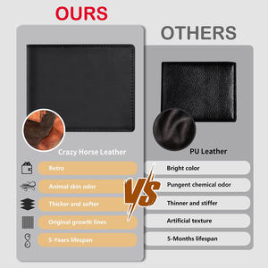 Diseña Tu Propia Cartera de Cuero Genuino para Hombre, Tamaño Personalizado, Venta al por Mayor, Nuevo, Hecho a Mano, Vintage, Logotipo Personalizado, Colores OEM - Product Image 4