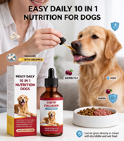 Zoostar Multivitamines liquides pour chiens 10-en-1, absorption rapide, glucosamine, MSM, soutien articulaire, canneberge, bien-être urinaire, tous âges
