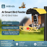 Mangeoire à oiseaux intelligente à reconnaissance IA avec caméra HD 4MP 2K, alimentation solaire, étanche, et notification en temps réel via application