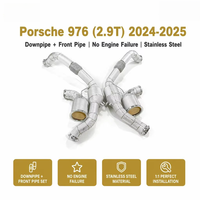 OEM Edelstahl High-Flow Downpipe+Frontrohr-Set Ohne Motorausfall für Porsche 976 2.9T 2024-2025 Komplettes Leistungskit