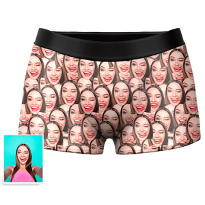 Calzoncillos bóxer personalizados con estampado facial por sublimación, blancos, de poliéster para hombre, para dropshipping - Product Image 4