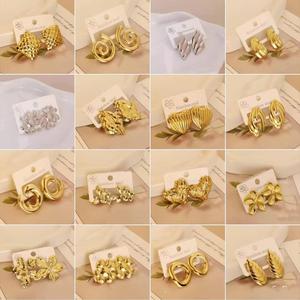 MW非変色女性低刺激性ジュエリーイヤリングステンレス鋼イヤリングジュエリー18k金メッキスタッドイヤリング卸売 - Product Image 4