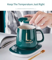 Nouveau Stock et Logo personnalisé ensemble cadeau d'affaires tasse coussin chauffant contrôle de la température tasse à café intelligente tasse isolante intelligente chauffe-tasse