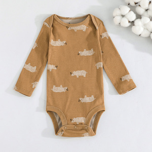 Baby Rompers With Carter Long Sleeves Jumpsuit Baby Crawling Clothes Cartoon <b>Animal</b> <b>Pattern</b> Pocket Cotton Fabric Five-Piece Set - Product Image 4