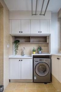 Buffet <span class=keywords><strong>blanc</strong></span> moderne avec espace de rangement pour linge et rangements, idéal pour appartement, sur mesure - Product Image 2