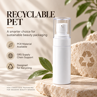 Botol Lotion PET Transparan 30ml 40ml 50ml dengan Tutup dan Pompa PP, Tinggi 94-161mm, untuk Toner Serum Ukuran Perjalanan