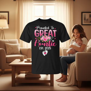 2025 Est. T-shirt « Grande tante » – Cadeau promotionnel pour une future grande tante - Product Image 3