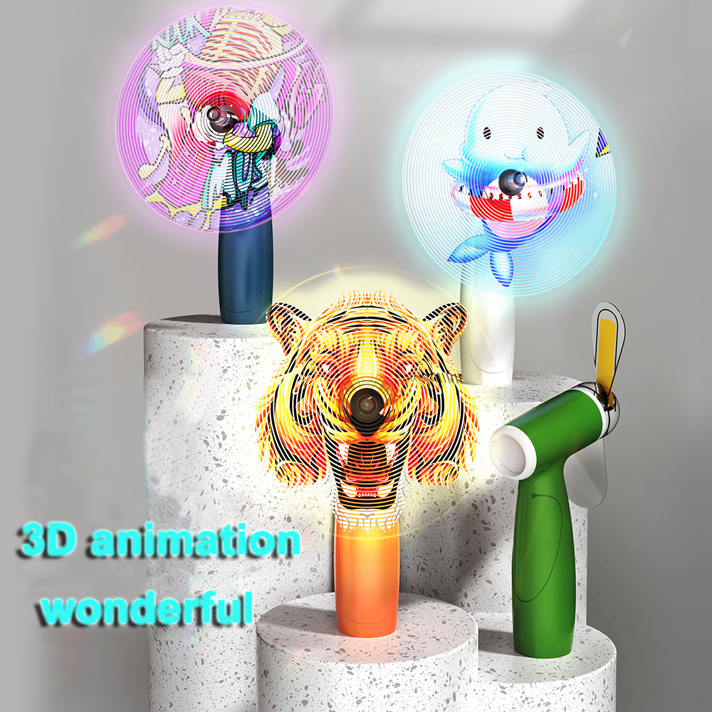 Рекламная акция, USB Перезаряжаемый программируемый 3D портативный светодиодный вентилятор для сообщений, мультяшный мини-вентилятор для анимации