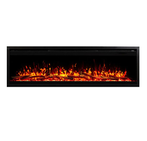 Cheminée électrique intelligente de <span class=keywords><strong>60</strong></span> pouces avec contrôle Wi-Fi, flamme LED, 10 000-19 999 BTU/h, chauffage pour 400 pieds carrés, noire, murale, pour hôtel, version anglaise - Product Image 5
