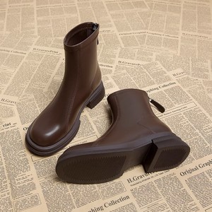 <span class=keywords><strong>Bottines</strong></span> en <span class=keywords><strong>cuir</strong></span> souple pour enfants, automne-hiver 2023, nouvelle collection coréenne, courtes pour femmes, <span class=keywords><strong>talon</strong></span> épais français, petite cheville chic, super tendance, fines - Product Image 1