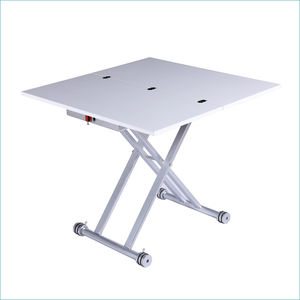 Table <span class=keywords><strong>à</strong></span> <span class=keywords><strong>manger</strong></span> moderne convertible en bois, peu encombrante, pliable, extensible, pieds en métal pour petits espaces maison multifonctionnelle - Product Image 3