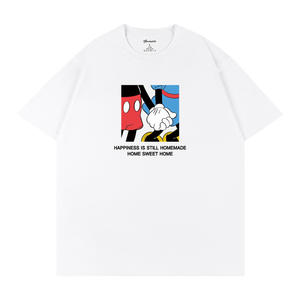 Camiseta con estampado de Mickey Mouse, unisex, manga corta, cuello redondo, impresión digital Q04 - Product Image 1