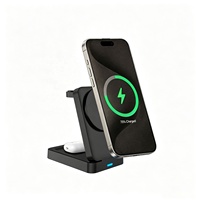 Station de charge sans fil portable pour iPhone, iWatch, AirPods, support de chargeur sans fil pliable 3 en 1 pour écouteurs, montre, téléphone portable