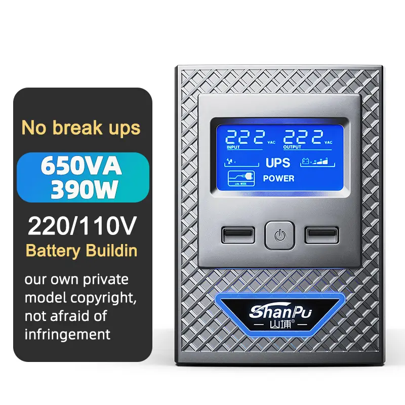 Uninterruptible power supply UPS of 650Va 1000Va automatic voltage regulation offline UPS for office personal computer