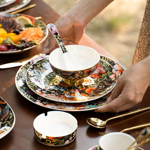 Luxury Bone China Animal Forest <b>Dinnerware</b> <b>Set</b> with Utensils Dishwasher Safe for Home Party & Hotel Use - Product Image 1