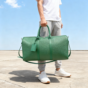 Personalisierbare Herren-Reisetasche aus PU-Leder mit Eigenem Logo und Reißverschluss – Modische Weekender-Tasche für Fitnessstudio, Sport und Übernachtungsreisen - Product Image 2