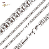 Cadena de Eslabones con Corazones Tejidos de Cable de 7 mm, Joyería de Moda FJ Fallon, Chapada en Oro Rosa sobre una Base de Latón