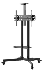 42-80 Inch Mobile TV Cart Monitor Stand Height Adjustable Floor TV Stand with <strong>Laptop</strong> <strong>Shelf</strong> - Product Image 2