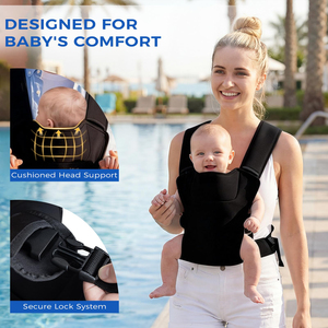 Porte-bébé ergonomique léger et réglable pour bébés et tout-petits, pour papa et maman, idéal pour la piscine, la plage, la randonnée et les voyages - Product Image 4