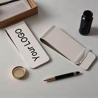 Porte-monnaie fin et minimaliste en acier inoxydable, accessoire de portefeuille, logo personnalisé gravé, artisanat métallique, vente en gros, vierge