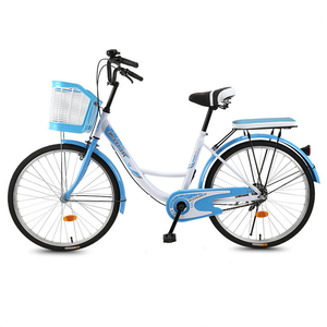 <span class=keywords><strong>Bicicleta</strong></span> Urbana Híbrida para Mujer, Talla <span class=keywords><strong>28</strong></span>, <span class=keywords><strong>28</strong></span> Pulgadas, Una Velocidad, con Canasta, Cuadro de Acero Resistente a Impactos, Capacidad de Carga de 120 kg, Estilo Vintage - Product Image 4