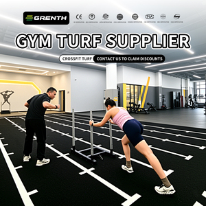 <span class=keywords><strong>Gazon</strong></span> <span class=keywords><strong>synthétique</strong></span> haute résistance absorbant les chocs pour entraînement fonctionnel, piste de sprint, marquages personnalisés pour usage en salle de sport privée. - Product Image 3