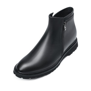Nhà Máy Tùy Chỉnh Trượt-Trên Mắt Cá Chân Da Chelsea Khởi Động Mens Ngoài Trời Mùa Đông Mùa Hè Mùa Thu Thoáng Khí Màu Đen Chiều Cao Tăng 8Cm - Product Image 1