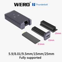 WERO Thunderbolt 5 Dual-Mode E1.S SSD Enclosure JHL9480 PCIe 5.0 80Gbps 122TB Kipas Aktif Bersertifikasi Kabel TB5 12V