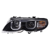 Ensemble de phares pour BMW Série 3 E46 01-04 avec feux de jour LED modifiés, lentille bifocale, lampe au xénon 55W 24V