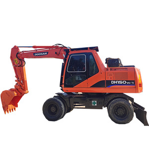 Excavatrice sur pneus d'occasion d'origine chinoise 15 tonnes Doosan DH150W-7, chenillée hydraulique avec boîte de vitesses, moteur et roulement moteur pour rapport - Product Image 1