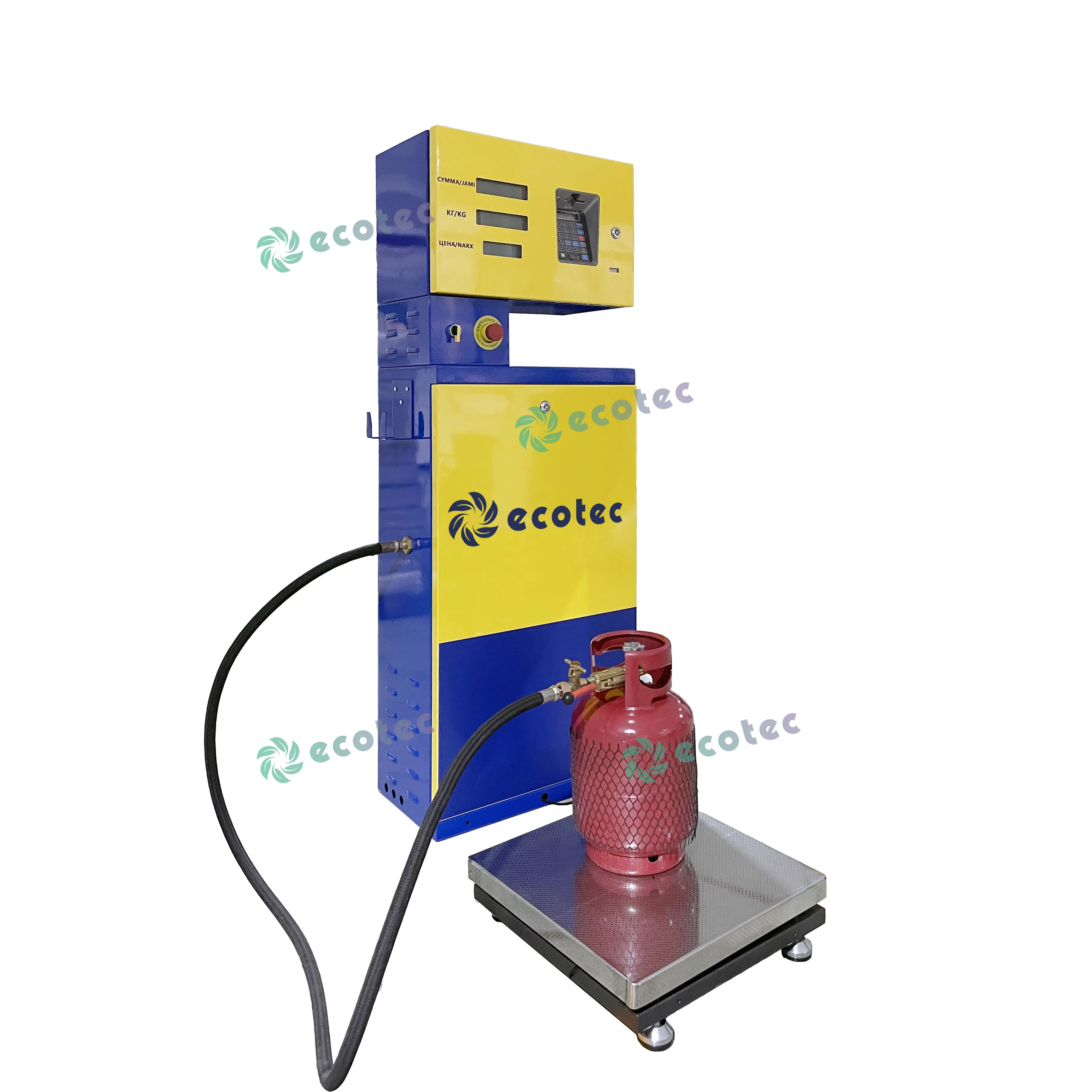 Ecotec LPGガスシリンダー充填機LPGステーション計量LPG充填スケール