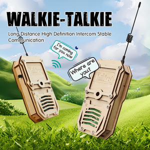 Talkies-walkies de conception unique <span class=keywords><strong>en</strong></span> <span class=keywords><strong>bois</strong></span>-jouet interactif électrique parent-enfant pour les activités de plein air - Product Image 6