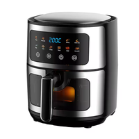 Four à air numérique multifonctionnel commercial 1400W en acier inoxydable 5,5L avec écran tactile, sans huile et économe en énergie