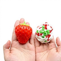 Balle anti-stress en caoutchouc en forme de fraise, bloc de construction DIY, décompression, cadeau fantaisie pour e-commerce transfrontalier