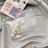 Sacs d'emballage pour boucles d'oreilles en plastique transparent de luxe, personnalisés, avec fermeture éclair, réutilisables, épais, avec logo imprimé, petits sacs à fermeture éclair en PVC