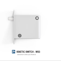 Interrupteur cinétique auto-alimenté sans batterie, 1 interrupteur sans fil à distance, 10A 110V-240V, portée de contrôle 50-100m pour armoire LED