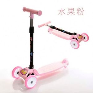 Trottinette pour enfants à 3 roues avec roues lumineuses, réglable en hauteur, pliable, pour enfants de 2 à 12 ans - Product Image 3