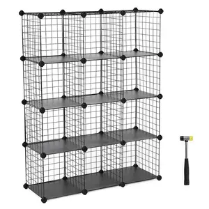 Diy 12-Cube Closet Kabinet En Modulaire Rekken Grids, Gaas Planken En Rack