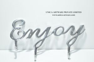 Enjoy Aluminum <b>Wall</b> <b>Hook</b> Elegant Script Metal <b>Wall</b> Mounted <b>Hook</b> <b>Rack</b>, Decorative Key Holder, Coat & Towel Organizer for Home - Product Image 4