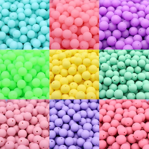 100 pièces 12mm coloré Silicone PVC transfert d'eau impression perles bijoux à bricoler soi-même faisant des perles en vrac clé sac chaîne stylo accessoires - Product Image 4
