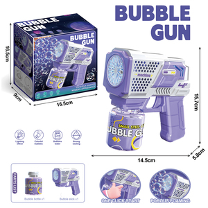 Pistola de Burbujas de Plástico con Luz LED Automática para Niños, Máquina Portátil para Hacer Burbujas de Jabón, Juguete Creativo para Fiestas - Product Image 4