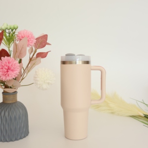 Gobelet isolé en acier inoxydable tasse de voyage anti-éclaboussures avec poignée paille Design classique pour café pour <span class=keywords><strong>camping</strong></span> - Product Image 3